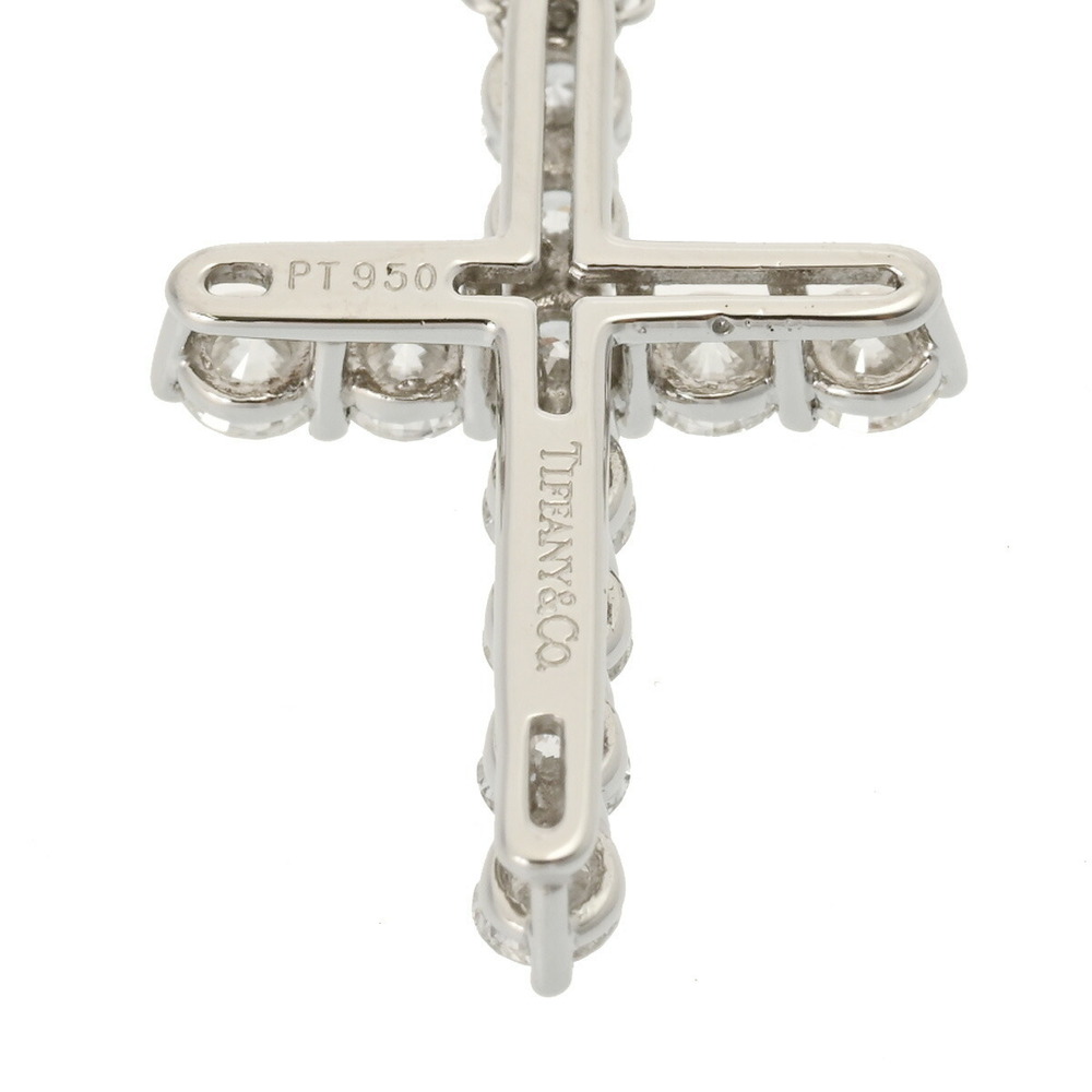 TIFFANY Cross Diamond Platinum Necklace - Picture 5 of 7